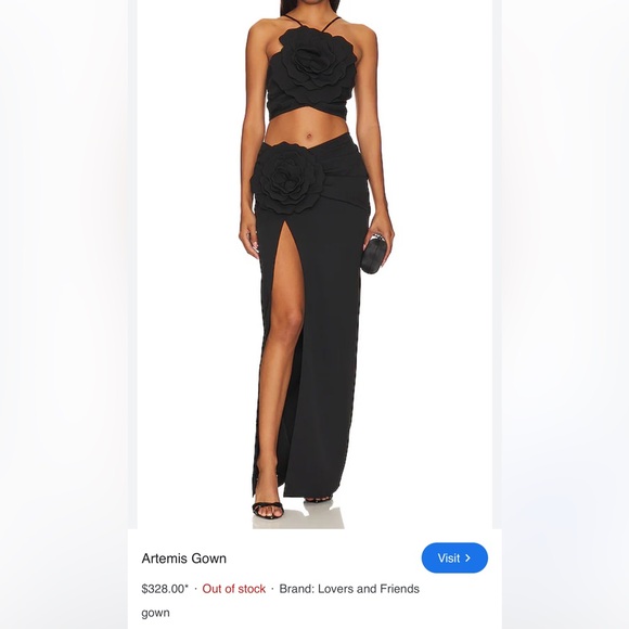 Lovers + Friends Dresses & Skirts - Lovers and Friends Artemis Flower Cut Out Gown in Black Size Large